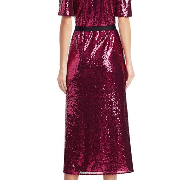 🥳HP🥳ML Monique Lhuillier-Sequin Wrap Midi💥Sz 6 - Picture 11 of 13